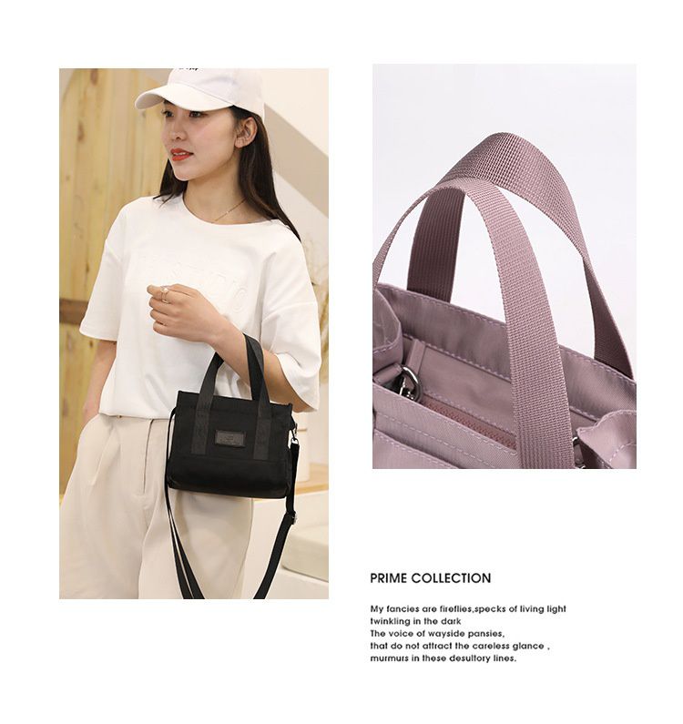 防潑水單肩/斜背小包-黑色 (17x20x12cm)