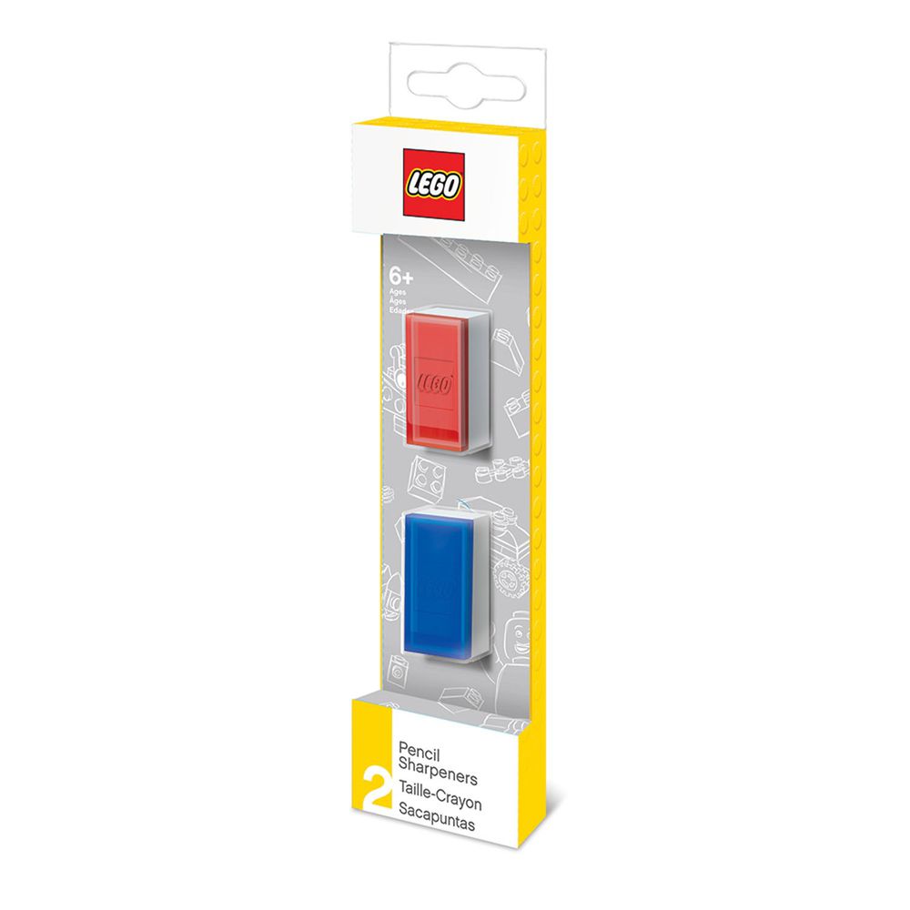 樂高 LEGO - LEGO積木削鉛筆器 (2入)-紅、藍-適用7-11.6mm一般鉛筆