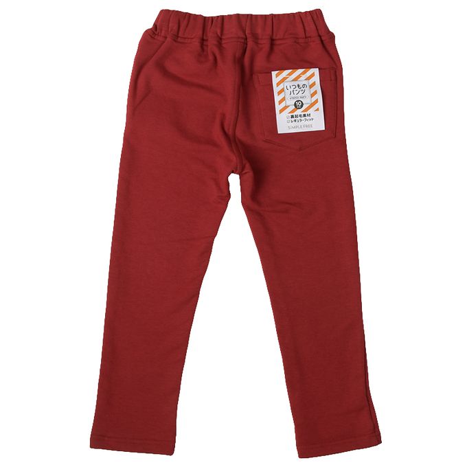 akachan honpo - 10分長經典褲 裏起毛-一般合身款-紅色