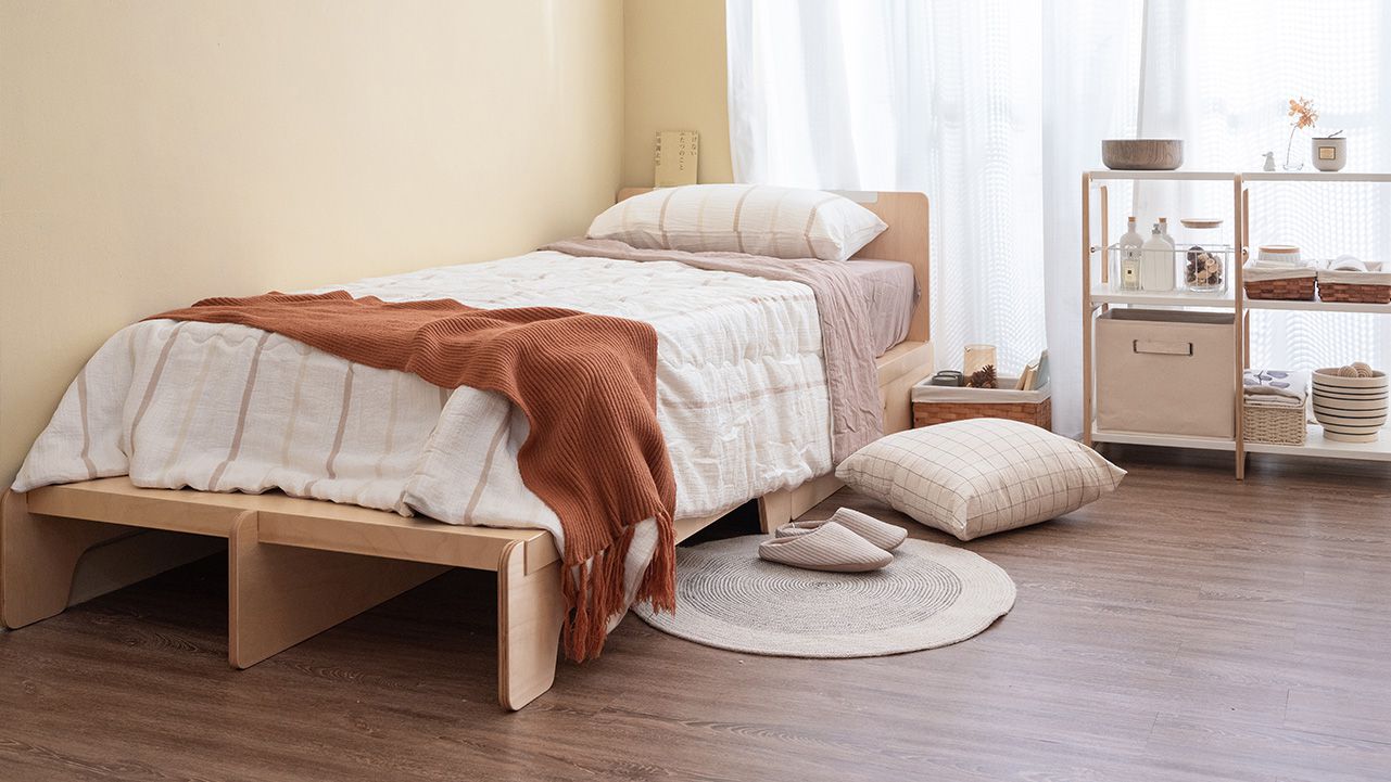 走走家具 - 模組單人加大床架-清新白 (105 / 217 / 66 (cm);座高 24 (cm))