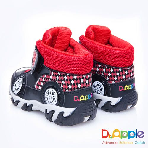 Dr. Apple - 機能童鞋_拉風急速賽車手中筒童靴-黑