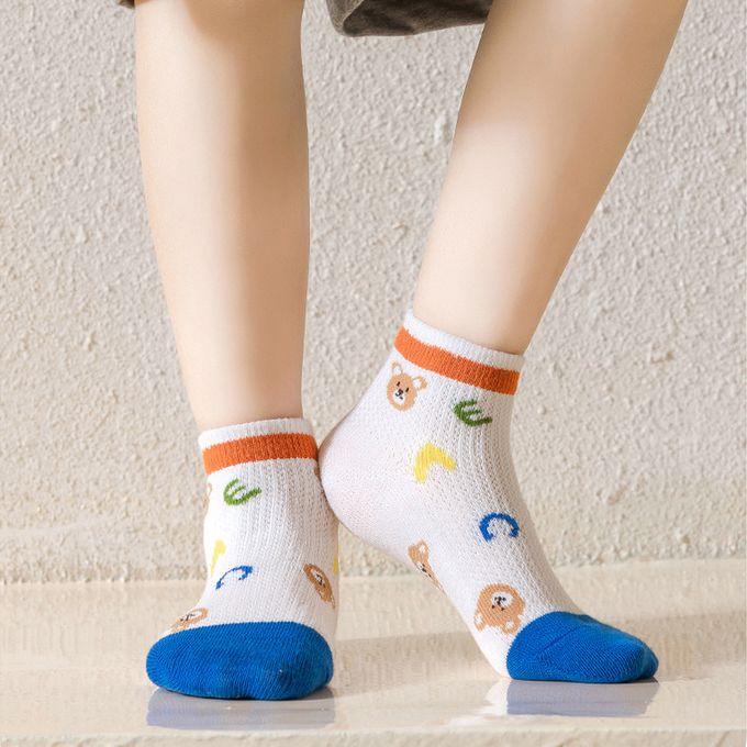 腳ㄚ子 - 幼/兒童透氣網眼襪 童襪 襪子 棉襪 兒童襪-淘氣小熊