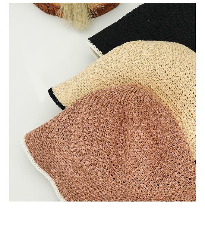 韓國 Soo&Soo - 基本百搭款編織漁夫帽-米杏