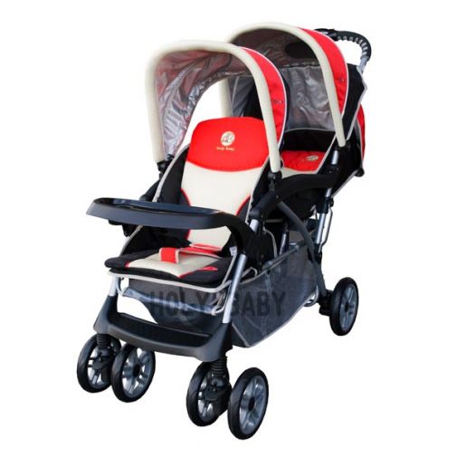 美國欣康Syncon - 雙人前後手推車-紅-HS-800