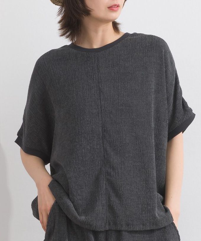 日本 Lupilien - 嫘縈混紡細緻羅紋圓領短袖上衣-青檸綠