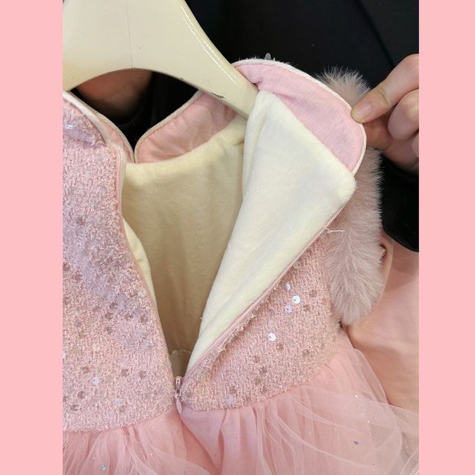 新年拜年淑女新式旗袍領鋪棉波浪網紗洋裝