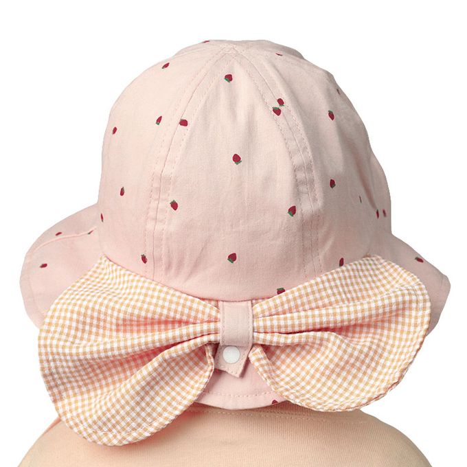 akachan honpo - 地鐵帽 草莓-附防曬遮陽布-粉紅色