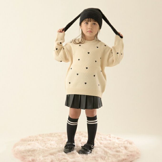 日本 Lycee mine - 可機洗 低調刺繡印花針織上衣-淺藍