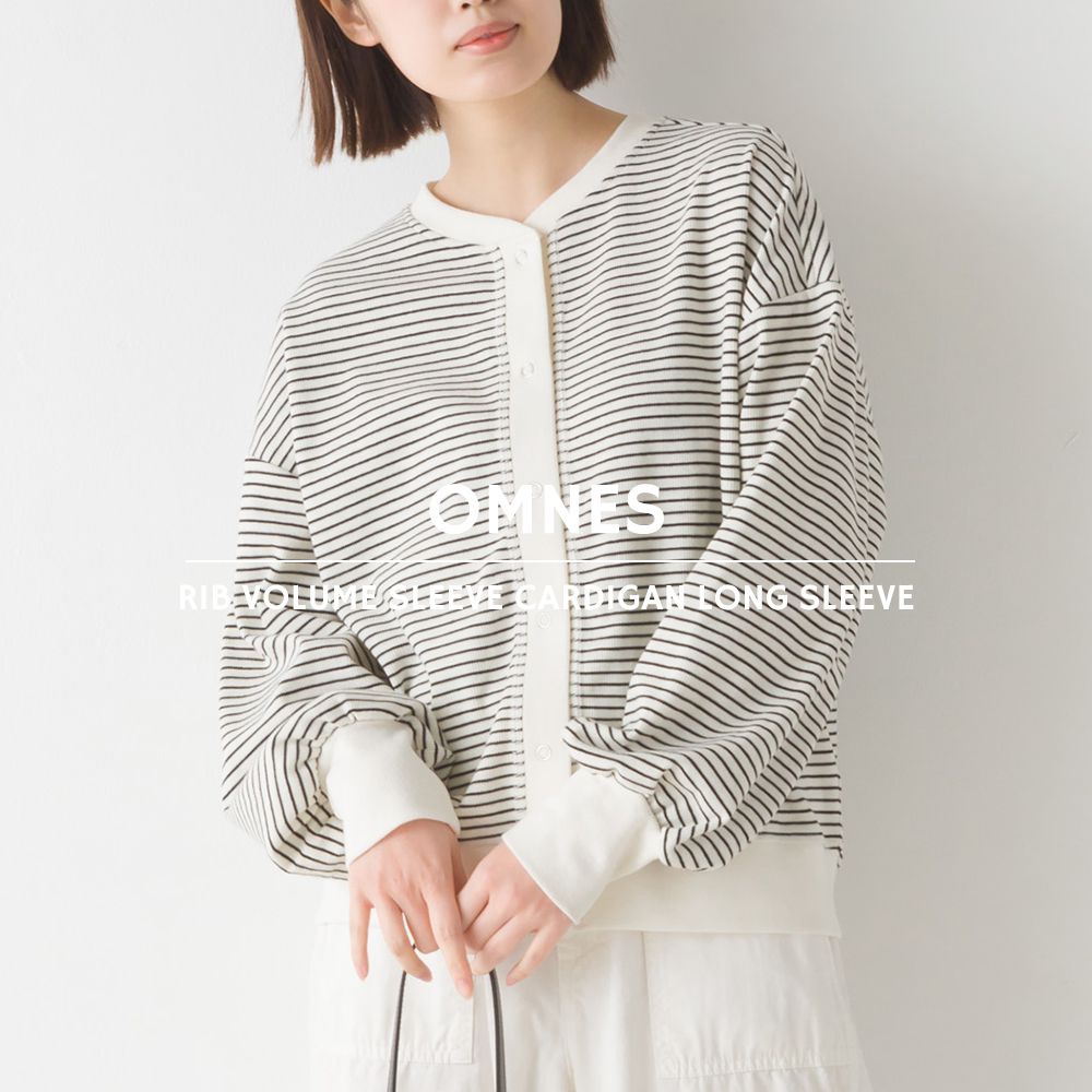 日本 OMNES - 柔美小V領澎澎袖薄外套-橄欖綠