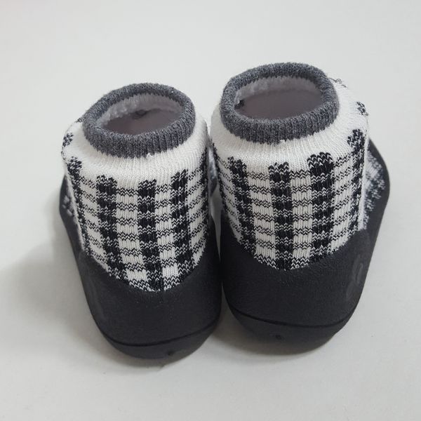 韓國 Attipas - 襪型學步鞋-黑色蘇格蘭