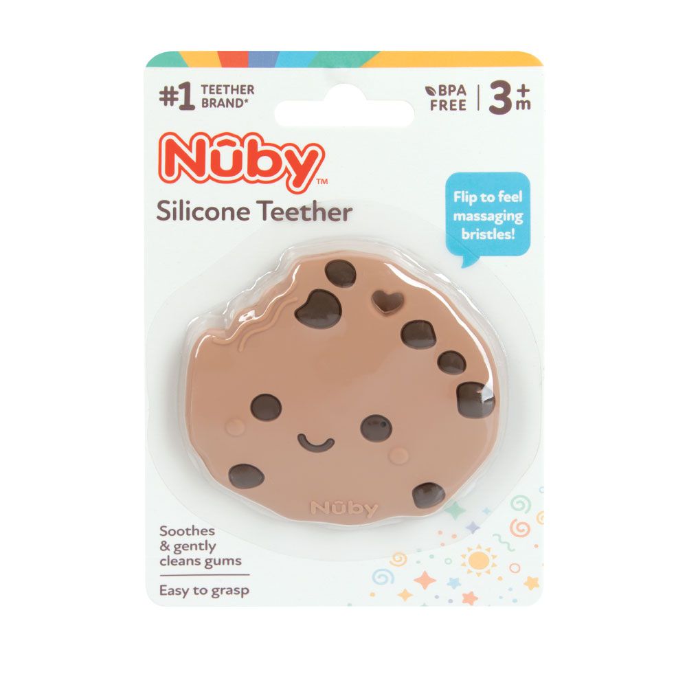 nuby - 造型矽膠固齒器-巧克力餅乾
