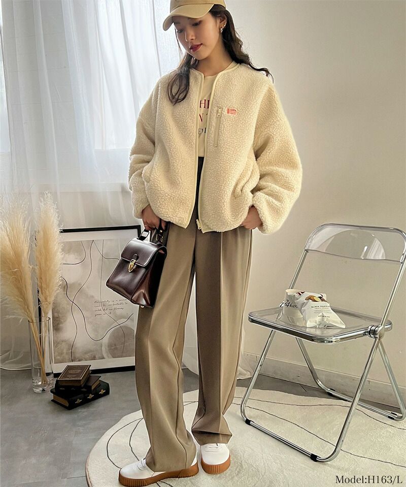 日本 Classical Elf - 2WAY泰迪熊短絨飛行外套-淺米x米杏