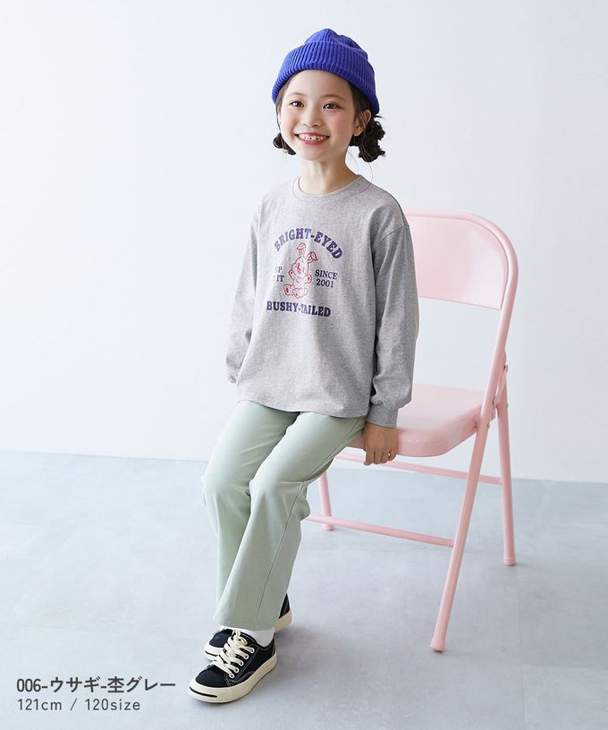 日本 devirock - 100%棉 定番女孩印花長袖上衣-愛心-粉紅