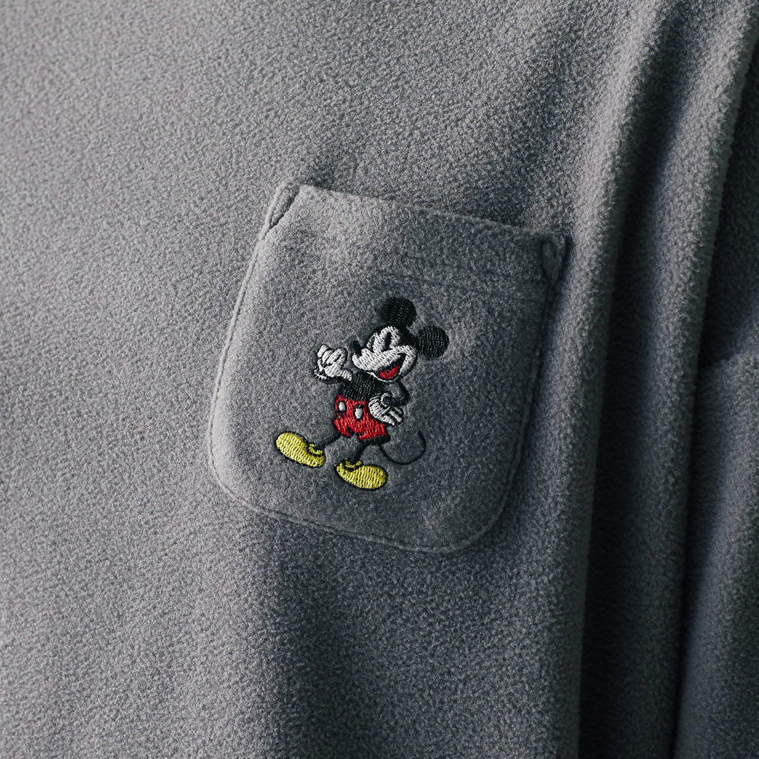 日本千趣會 - 迪士尼 柔軟長袖家居服-米奇-深灰x條紋