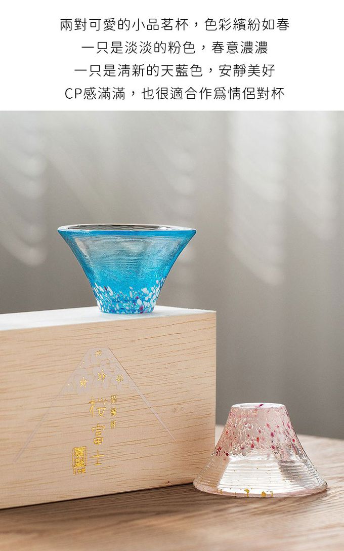 TOYO-SASAKI GLASS 東洋佐佐木 - 日本製 櫻系列富士山日式清酒酒杯套組
