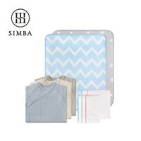 Simba 小獅王辛巴 - 柔軟時光！親膚舒適透氣棉柔組 (開襟短袖-70cm-A款)