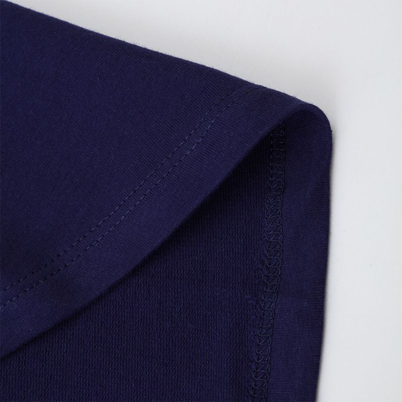 Jumping meters - 棉質圓領長袖連身洋裝-花花與蜜蜂-深藍色