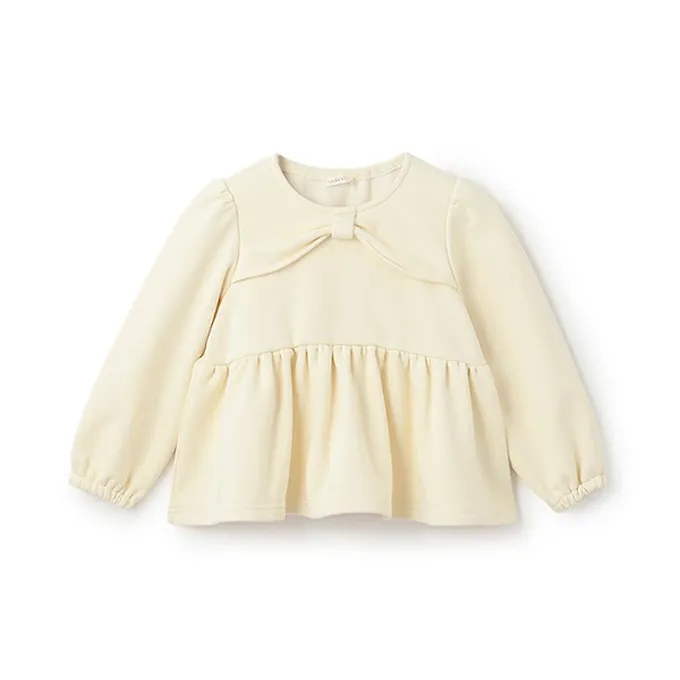 日本 Lycee mine - 胸前蝴蝶結領荷葉上衣-藍