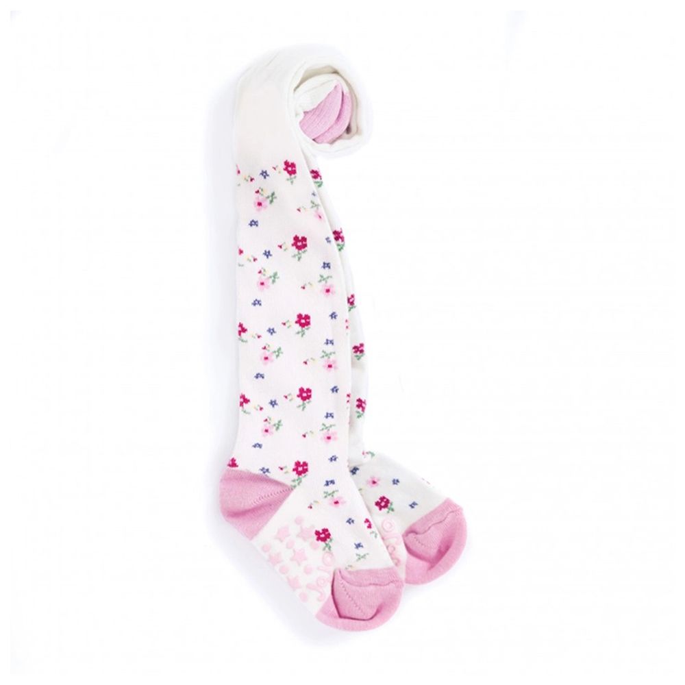 英國 JoJo Maman BeBe - 嬰幼兒/小童內搭褲襪/保暖襪-滿版甜美花卉
