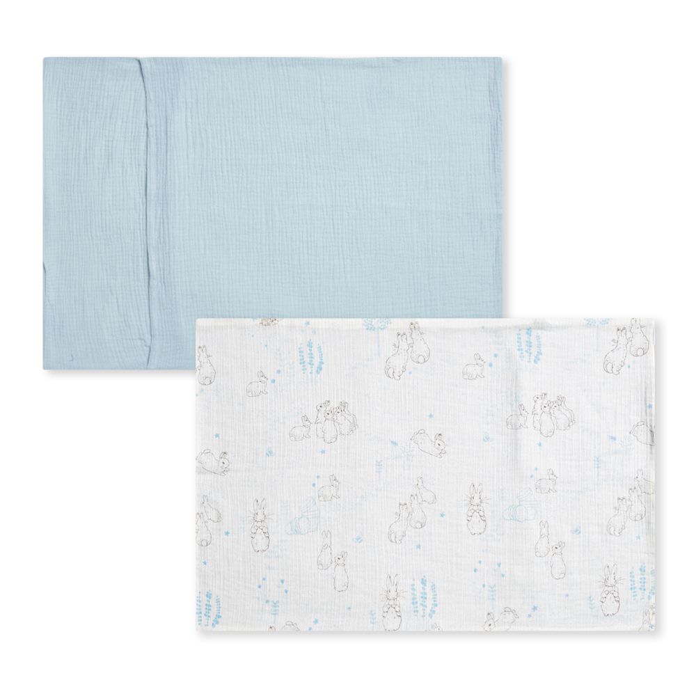 比得兔天絲泡泡紗枕套 70 x 48cm(枕頭套 嬰兒枕頭套 透氣枕套 四季枕套)-水綠色