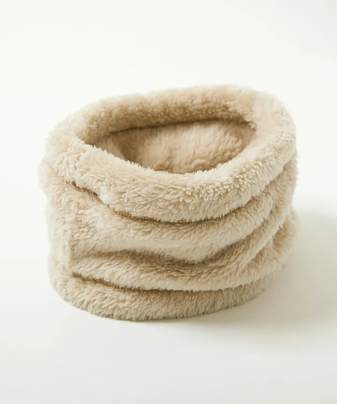 日本 devirock - 柔軟毛茸茸保暖圍脖(可調頸圍)-復古藍 (FREE)