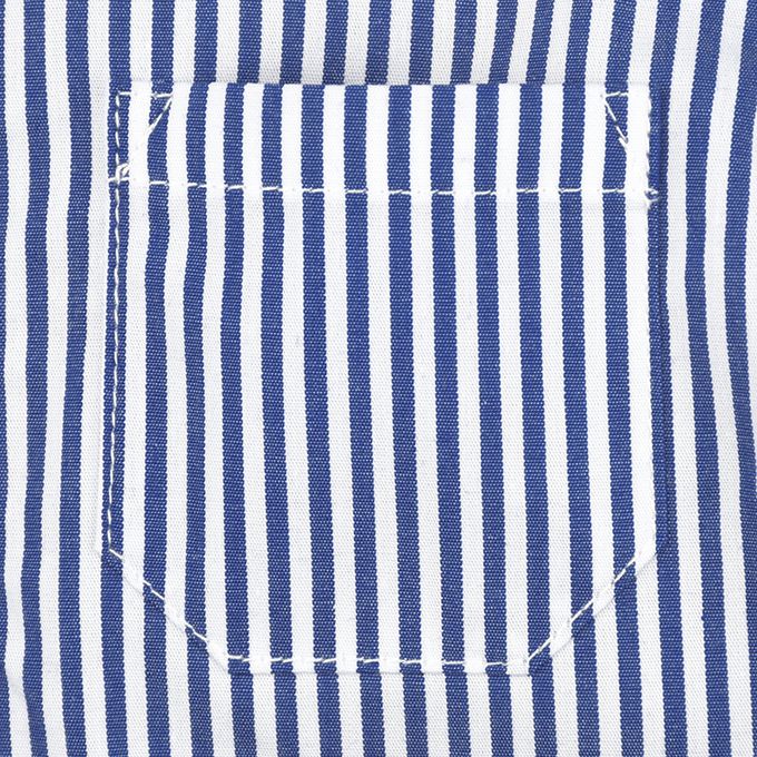 akachan honpo - 長袖襯衫 直條紋-附針織領帶-深藍色