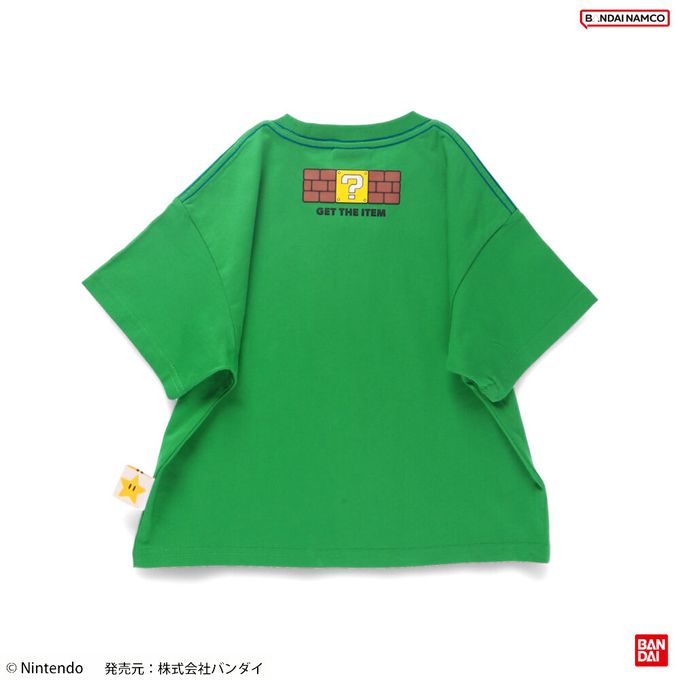 日本 BRANSHES - 瑪利歐限定聯名短袖上衣-打招呼-水藍