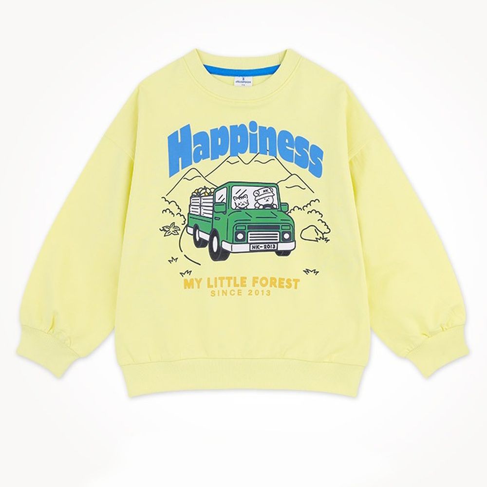 登山探險趣長袖大學T-黃