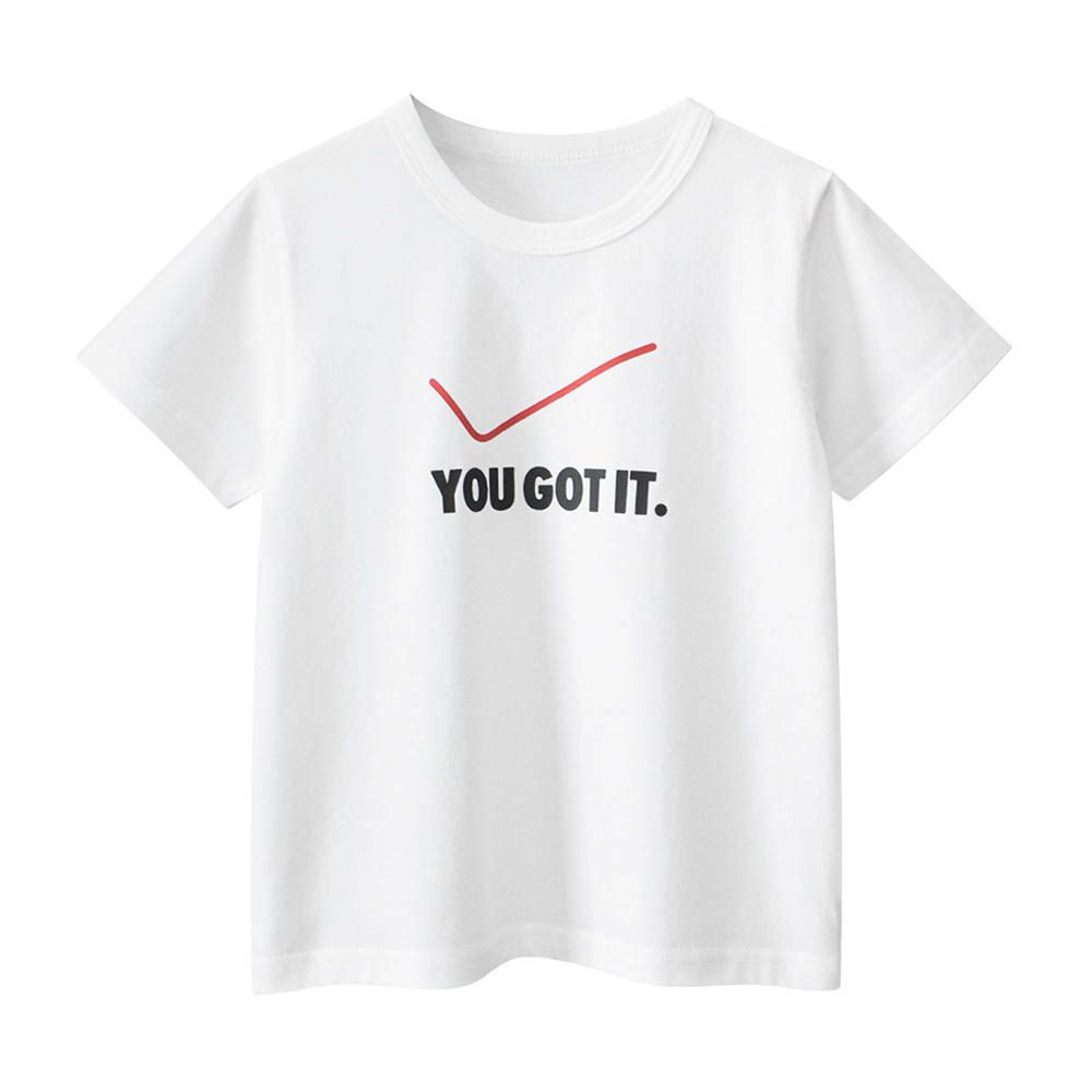 純棉短袖上衣-YOU GOT IT-米白