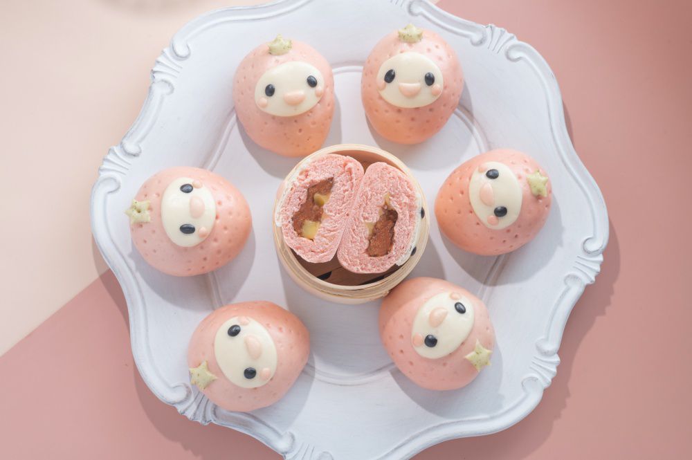 老甜媽手工饅頭 - 限量組-草莓起司包6入+德國香腸起司包6入+馬卡龍一口小饅頭-400g