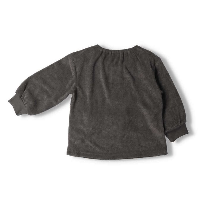 akachan honpo - 仿羔皮呢休閒上衣-灰色