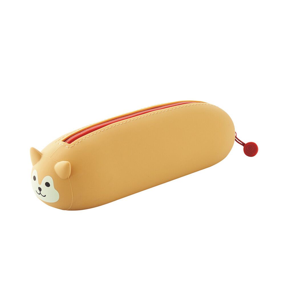 日本文具 LIHIT - 圓筒式胖胖鉛筆盒(14支筆)-柴犬 (Standard size)