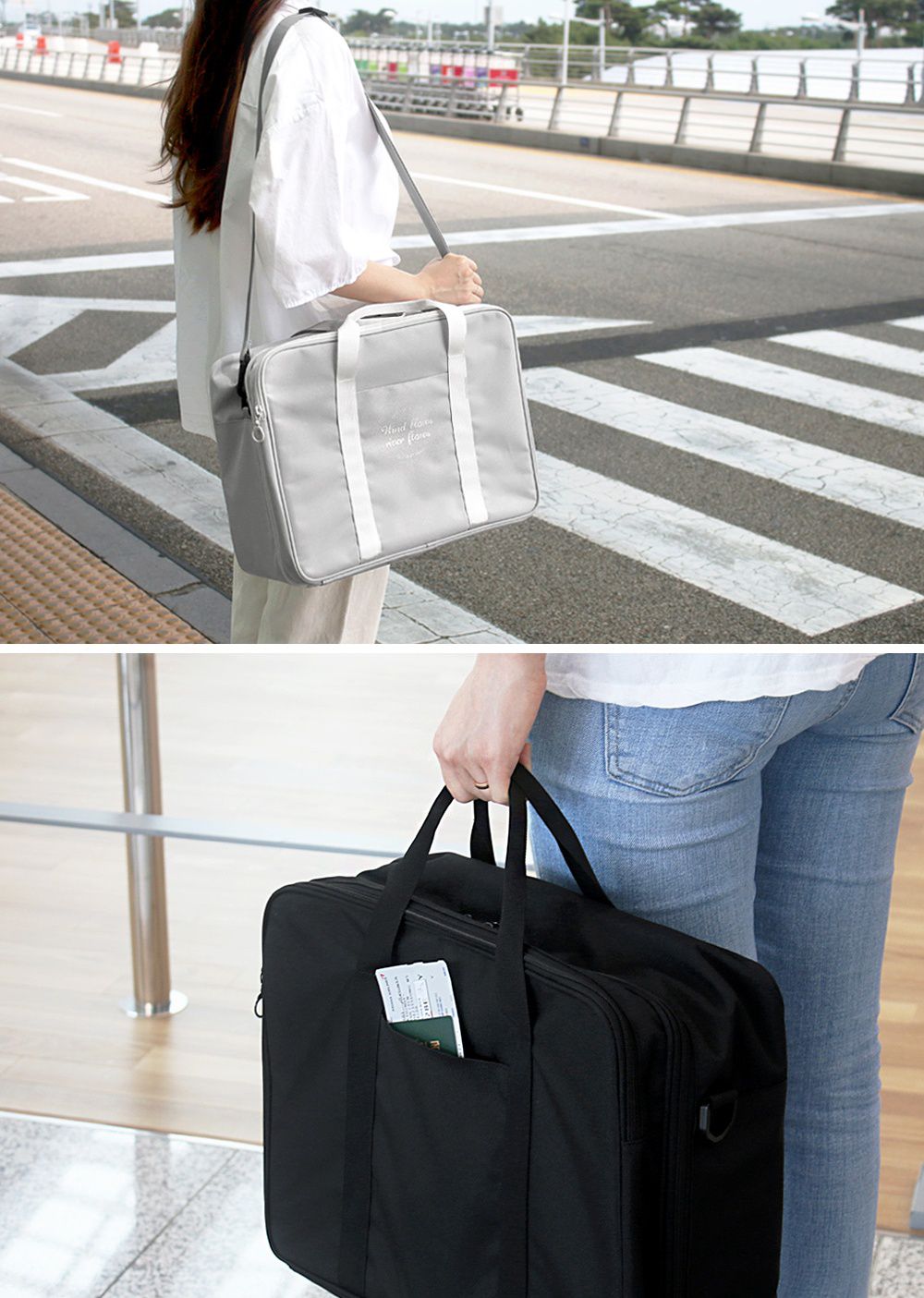 韓國 ICONIC - 防潑水多隔層旅行收納袋-迷霧藍 (40X30X16cm)