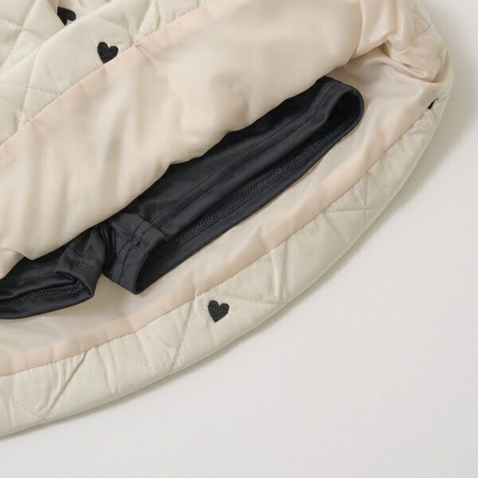 日本 Lycee mine - 滿版愛心俏麗絎縫褲裙-咖啡