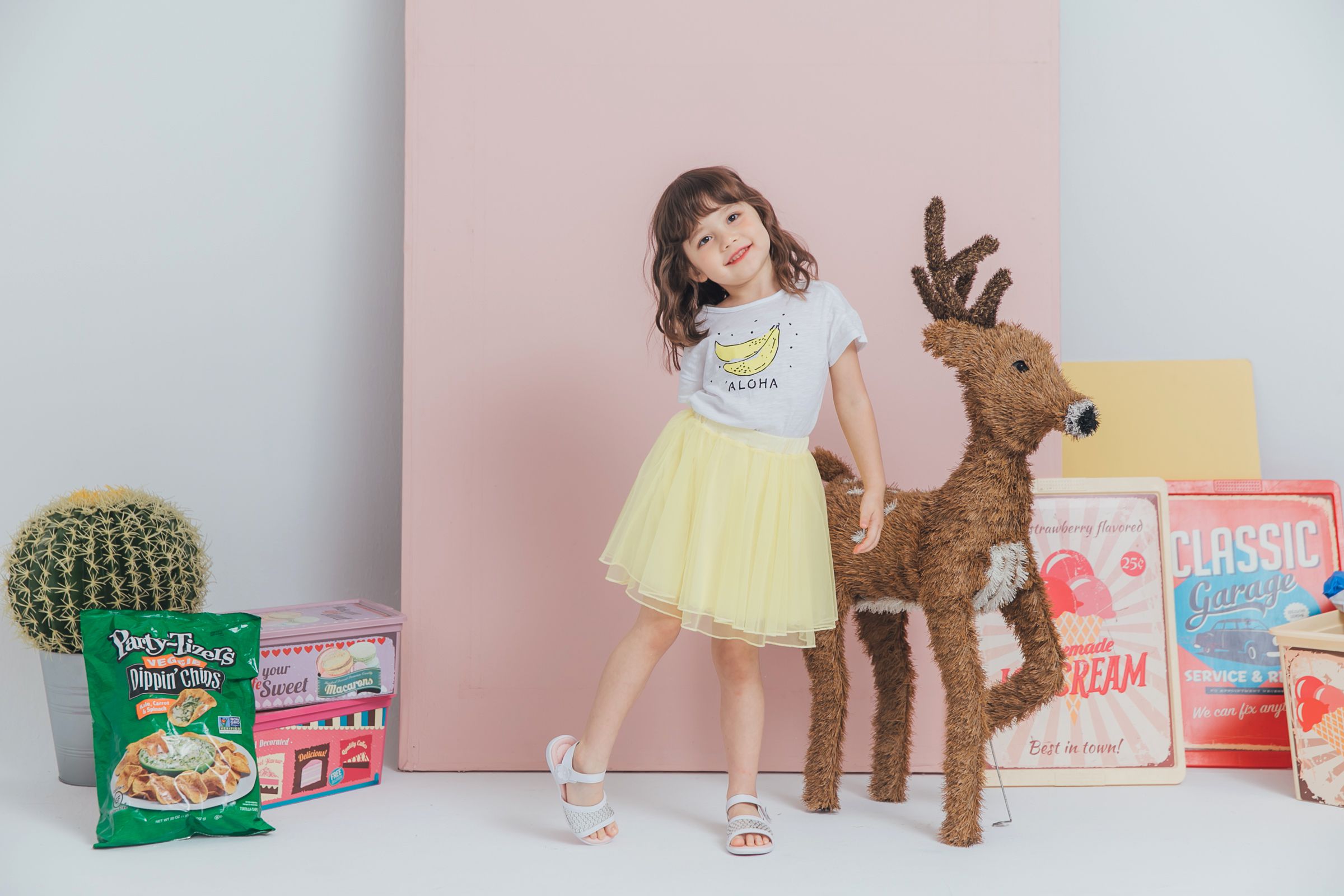 Peachy - 北鼻款*獨家訂製綿柔空氣紗裙-短裙款-嫩鵝黃