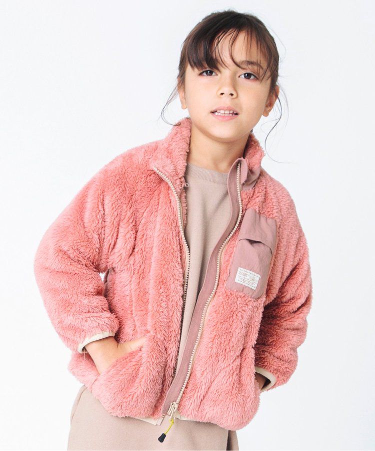 日本 BREEZE - 微立領泰迪熊保暖外套-迷彩-灰綠