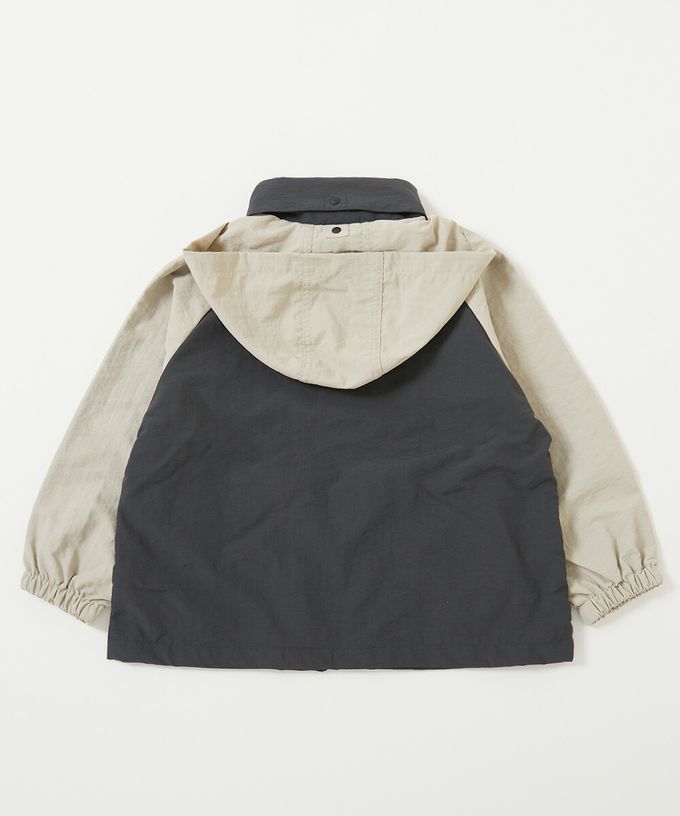 日本 devirock - 防潑水 網眼輕量風衣外套(帽可收)-果綠X灰黑