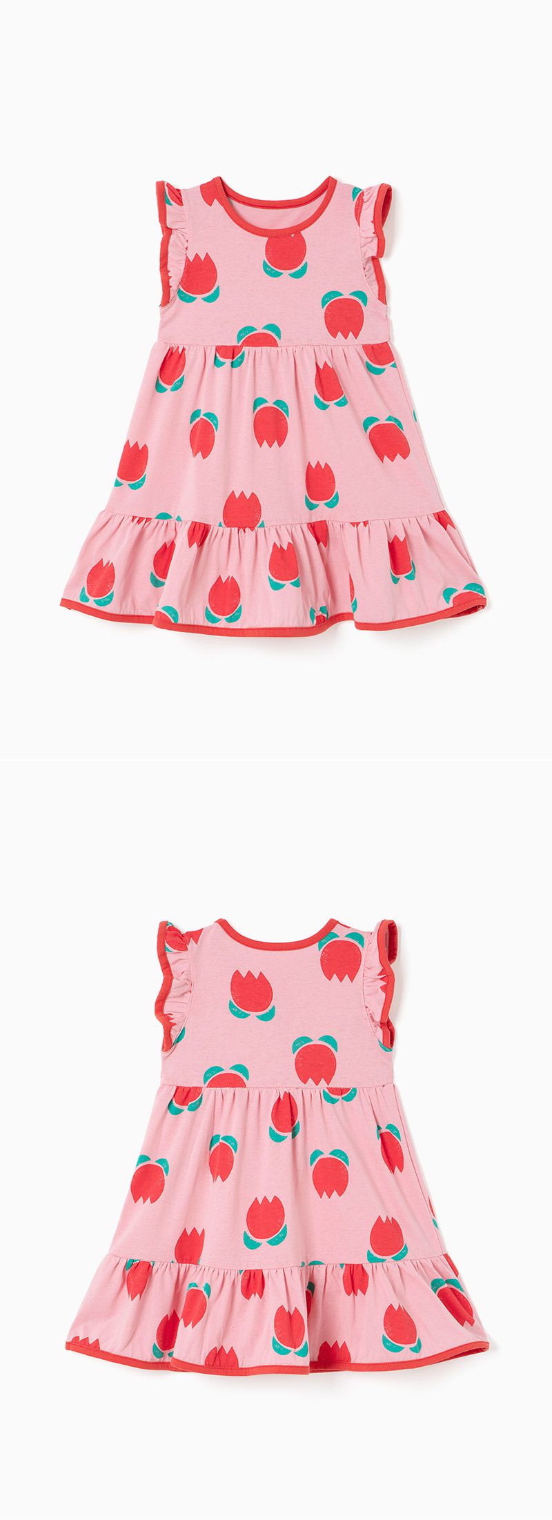 韓國 OZKIZ - 鬱金香連身拼接洋裝