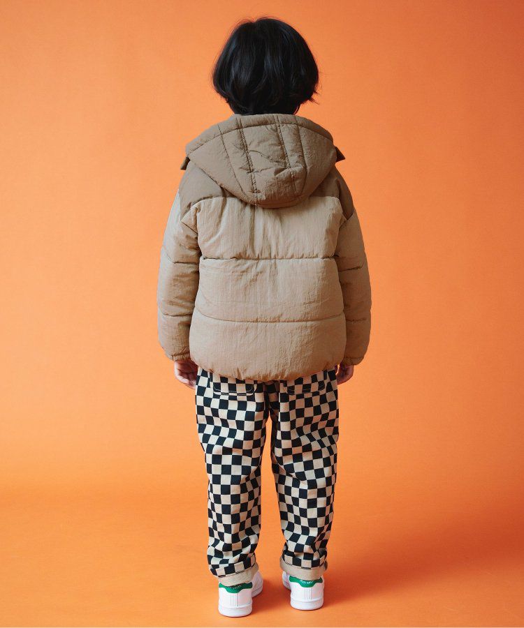 日本 BREEZE - 繽紛蓬鬆大口袋保暖外套-橘灰