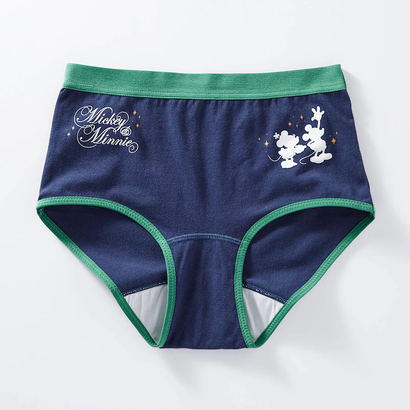 日本千趣會 - 迪士尼印花棉質內褲(媽媽)-米妮檸檬-藍綠