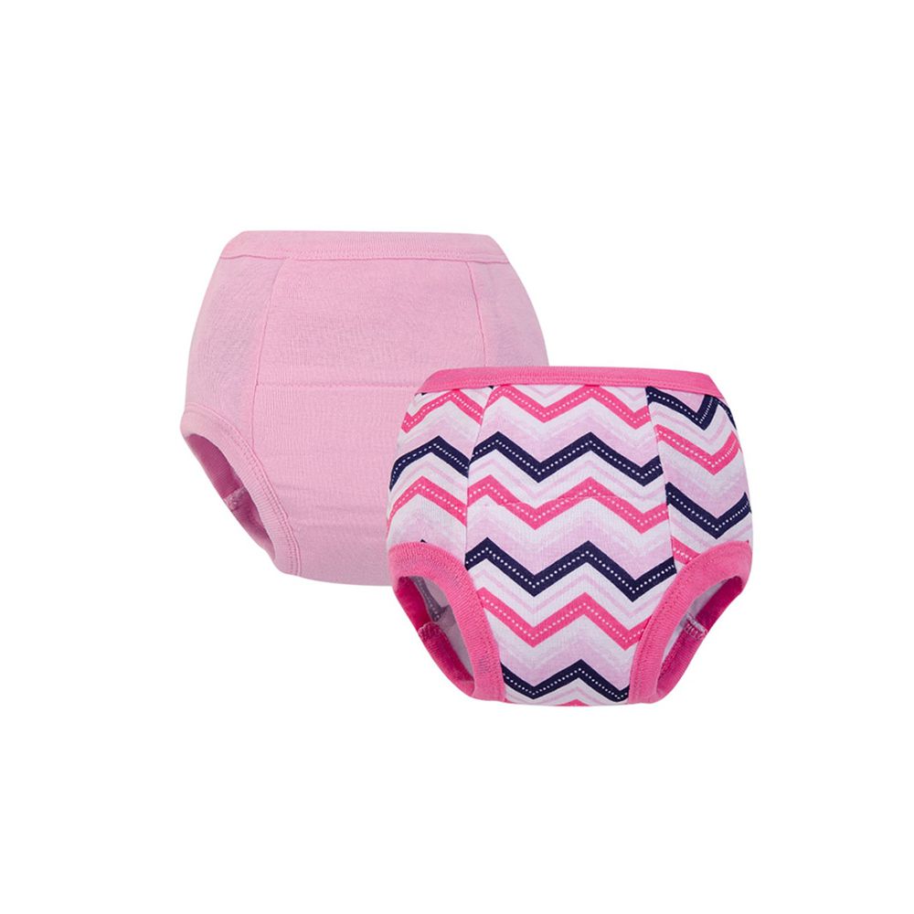 美國 Luvable Friends - 100%純棉嬰幼兒學習褲2件組-粉色條紋