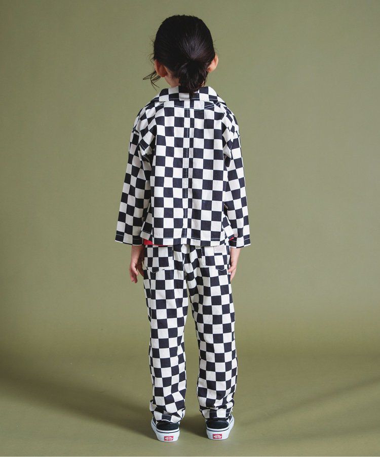 日本 BREEZE - 美式帥氣翻領夾克/薄外套-格紋-黑白