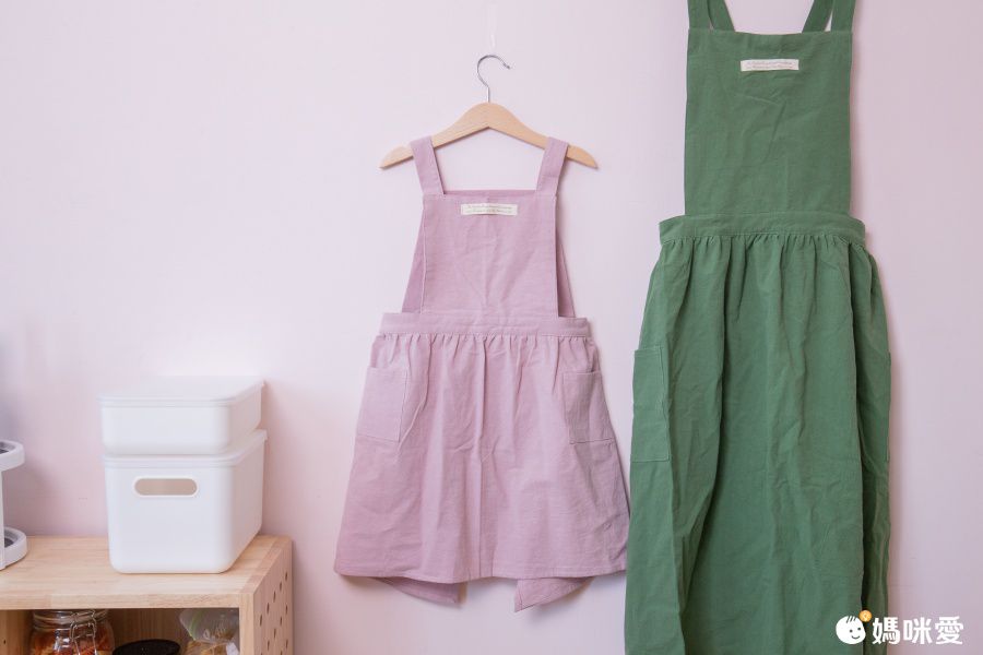 北歐文藝棉麻百褶圍裙-成人款-燕麥色