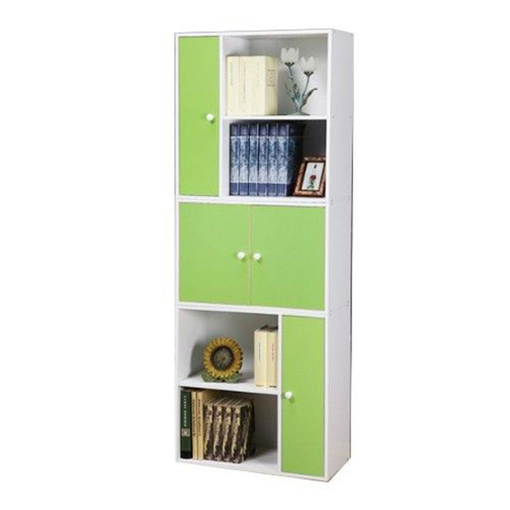 創意小天才 - 【任意組-白色櫃體】多用途書櫃三件組-清新綠