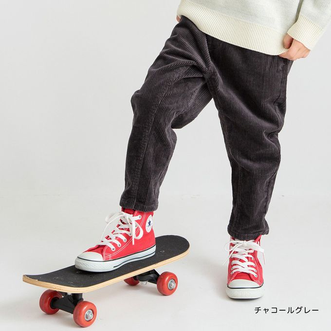 日本 BRANSHES - 百搭燈芯絨園丁錐形褲-焦糖