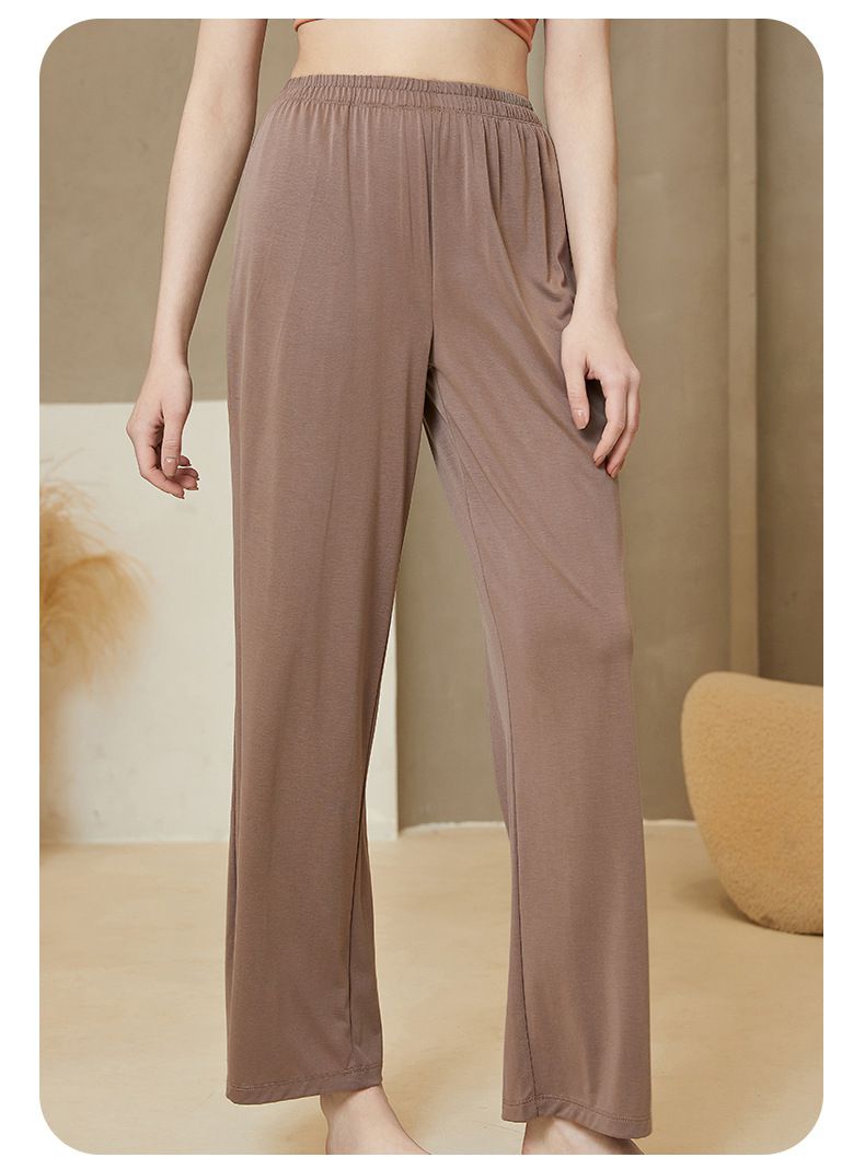 ALWAYS - 棉柔腰鬆緊長褲-棕色