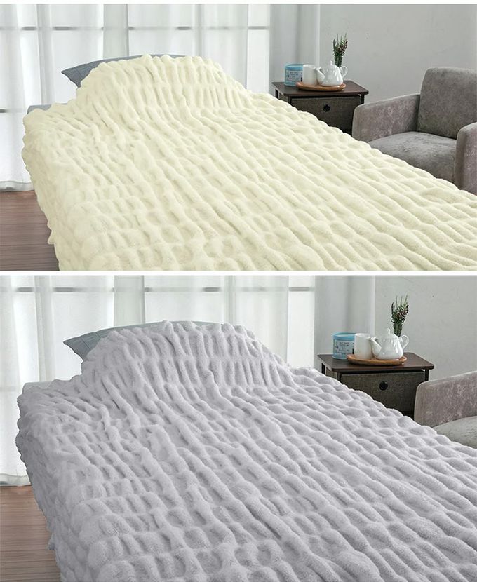 ROMANCE 小杉 - 日本製純棉柔軟泡泡四季發熱毯140x200cm-米白色