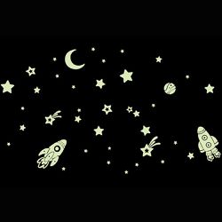 JB Design - 時尚壁貼-夜光太空火箭