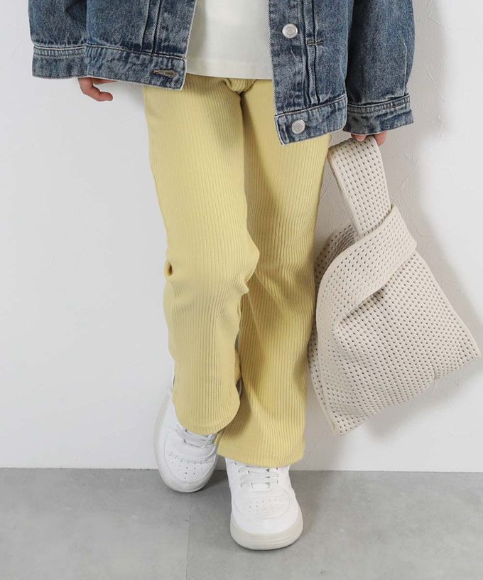 日本 devirock - 俐落羅紋開衩喇叭寬褲-灰杏