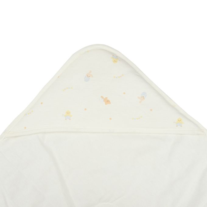 akachan honpo - 正方形包巾-動物-米白色 (80×80cm)